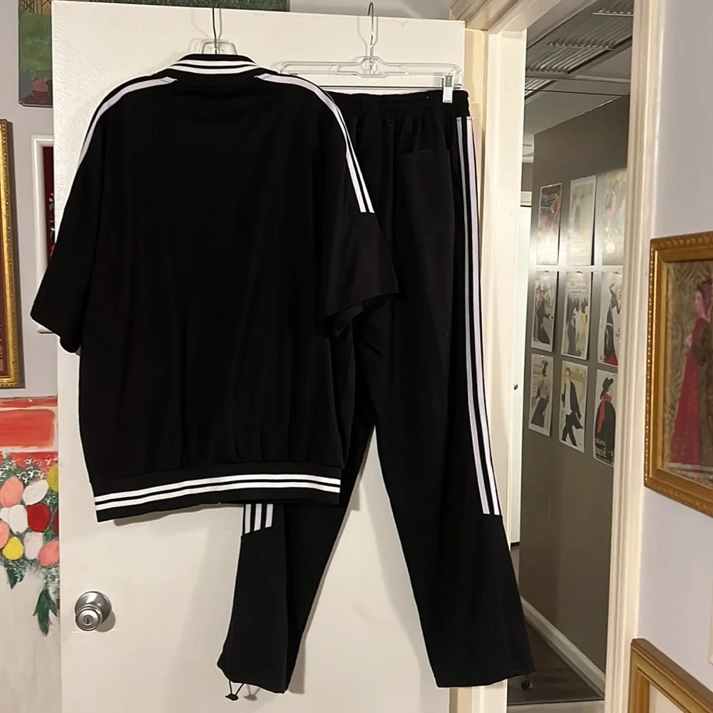 Tank black/white jacket and pants outfit